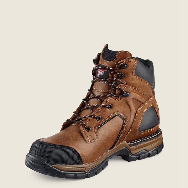 Red Wing Work Boots Mens Brown/Black - Flexforce® - 6-inch Waterproof Soft Toe - 6210754-XN